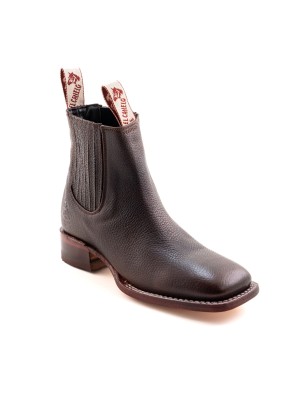 BOTIN CAISSON SQUARE NOGALES CUERO/INJERTO ESPEJO WELT 3.5CM 16CM