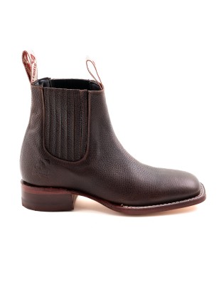 BOTIN CAISSON SQUARE NOGALES CUERO/INJERTO ESPEJO WELT 3.5CM 16CM