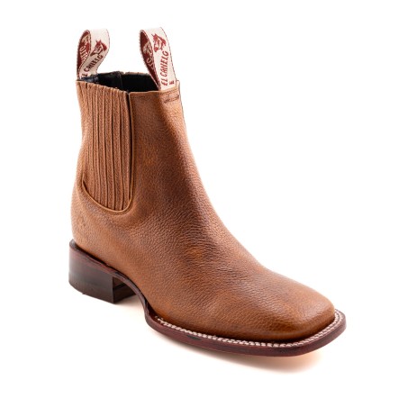 BOTIN CAISSON SQUARE NOGALES CUERO/INJERTO ESPEJO WELT 3.5CM 16CM