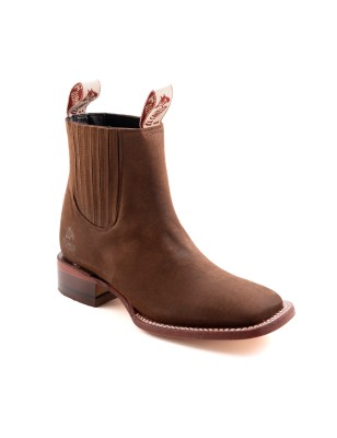 BOTIN NOBUCK SQUARE NOGALES CUERO/INJERTO ESPEJO WELT 3.5CM 16CM