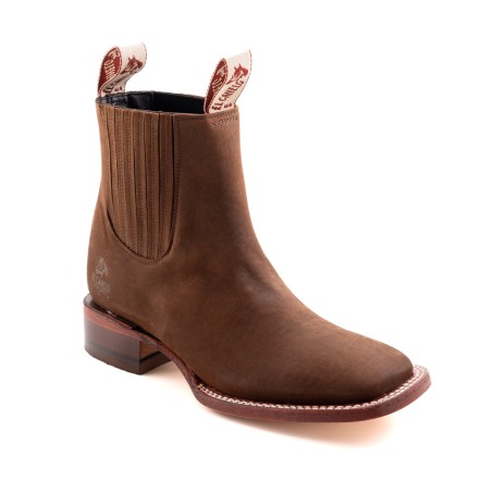BOTIN NOBUCK SQUARE NOGALES CUERO/INJERTO ESPEJO WELT 3.5CM 16CM