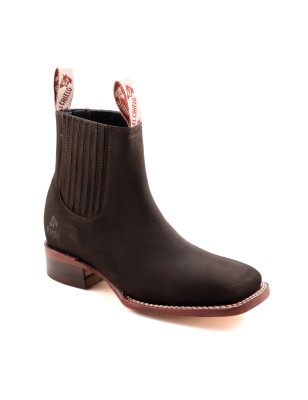 BOTIN NOBUCK SQUARE NOGALES CUERO/INJERTO ESPEJO WELT 3.5CM 16CM