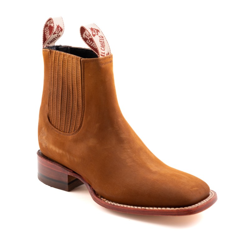 BOTIN NOBUCK SQUARE NOGALES CUERO/INJERTO ESPEJO WELT 3.5CM 16CM