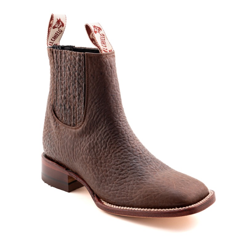 BOTIN CUELLO/TORO SQUARE NOGALES CUERO/INJERTO ESPEJO WELT 3.5CM 16CM