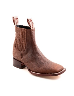 BOTIN CUELLO/TORO SQUARE NOGALES CUERO/INJERTO ESPEJO WELT 3.5CM 16CM