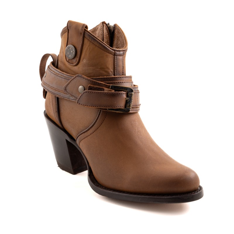 BOTIN CRAZY ROBLE 7038PD VALE-01 VALERIA CUERO ROSAS WELT 6.5CM 13CM