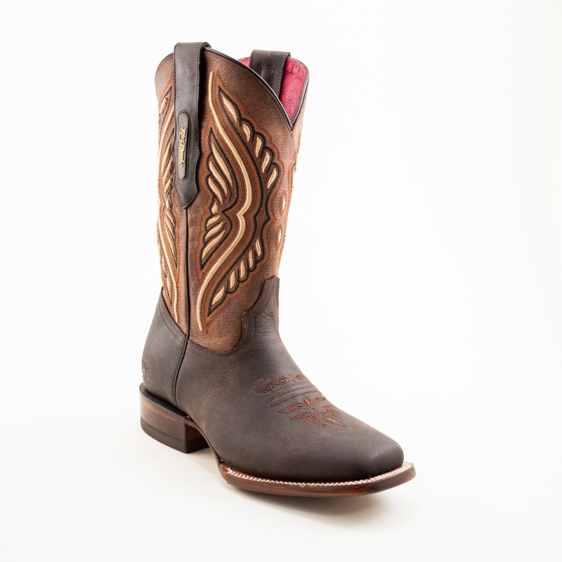 BOTA CRAZY 3546PD POSA-17 MARIPOSA CUERO ROSAS WELT 3.5CM 28CM