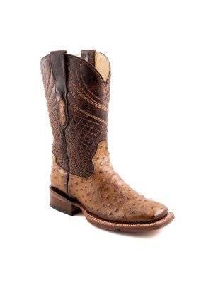 BOTA CHINELA AVESTRUZ CUADR QAH-052 SPIDER HULE CUERO WELT 3.5CM 27CM