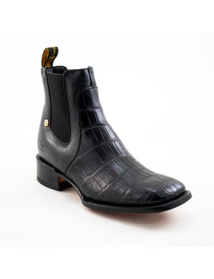 BOTIN COCO BELLY PLATINO SQUARE NOGALES CUERO/INJERTO WELT 4CM 15CM