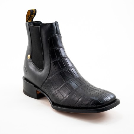 BOTIN COCO BELLY PLATINO SQUARE NOGALES CUERO/INJERTO WELT 4CM 15CM