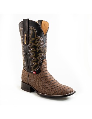 BOTA BIG BULL PIEL GRABADA TIPO SERPIENTE PITÓN 5100 51925 OMAR