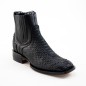 BOTIN PITHON ORIGINAL PLATINO SQUARE P0055MI CUERO/INJERTO NEGRO WELT 3.5CM 17CM