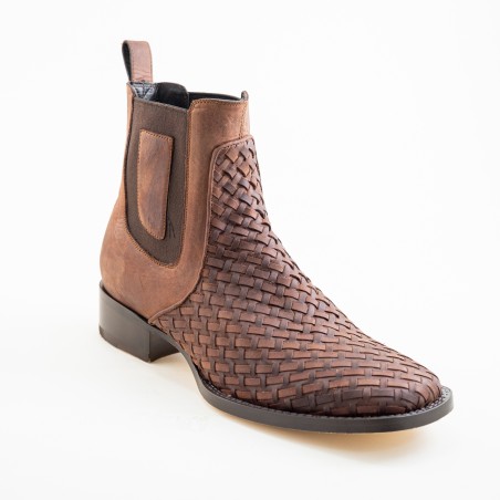 BOTIN TEJIDO GRASO 46501XN CUERO A TONO WELT 3.5CM 15CM