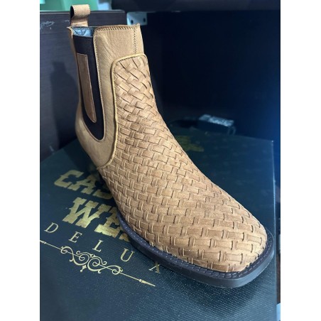 BOTIN TEJIDO GRASO 46501XN CUERO A TONO WELT 3.5CM 15CM
