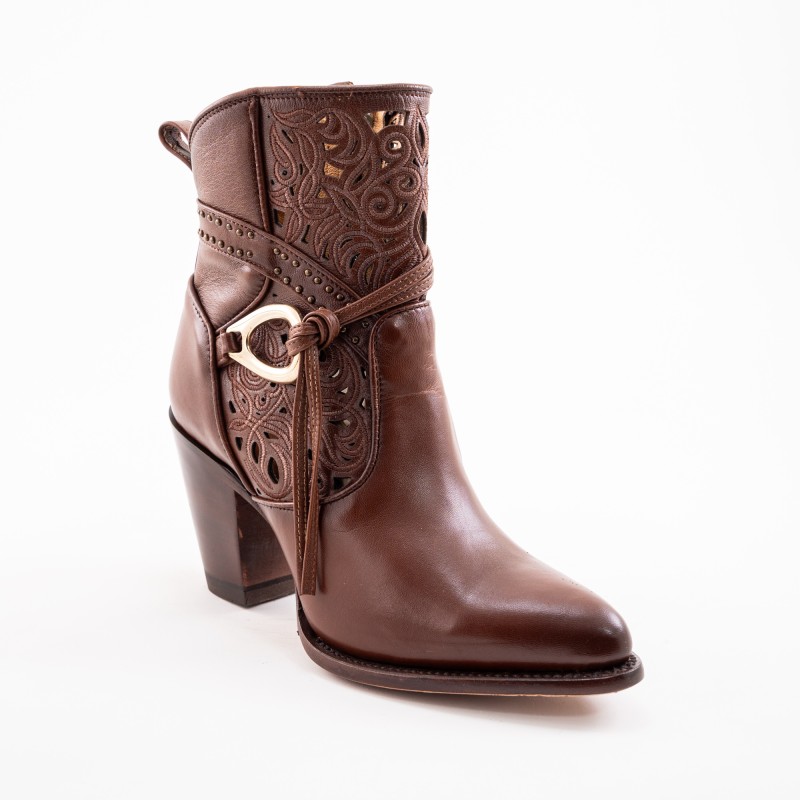 BOTIN RIO GRANDE MERINO 9001PD GIA-01 GIA CUERO ROSAS A TONO WELT 9CM 18CM