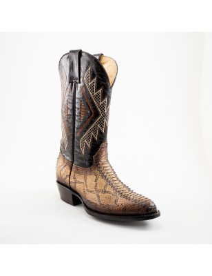 BOTA TIPO VIBORA AGUA 55 CUERO A TONO WELT 4CM 30CM