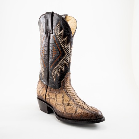 BOTA TIPO VIBORA AGUA 55 CUERO A TONO WELT 4CM 30CM