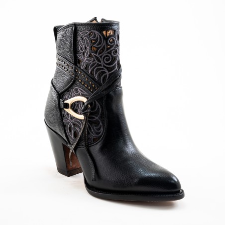 BOTIN MONDELO 9001PD GIA-03 GIA CUERO ROSAS A TONO WELT 9CM 18CM