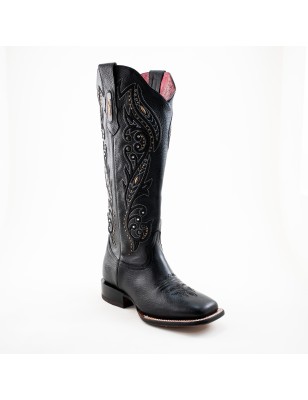 BOTA RIO GRANDE MONDELO 3546PD GAR-02 GARDENIA CUERO ROSAS WELT 3.5CM 40CM