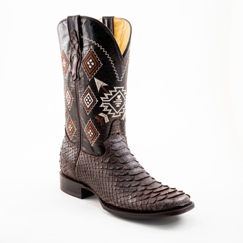 BOTA EL GENERAL PIEL GRABADA TIPO SERPIENTE PITÓN PRO-RODEO