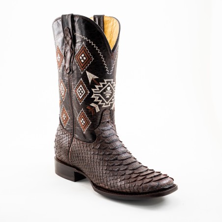 BOTA PITON GRABADO PRO-RODEO CUERO A TONO WELT 4CM 30CM