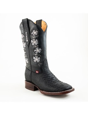 BOTA BIG BULL PIEL GRABADA TIPO SERPIENTE PITÓN 5100 51431 YARELI