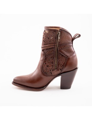 BOTIN RIO GRANDE MERINO 9001PD GIA-01 GIA CUERO ROSAS A TONO WELT 9CM 18CM