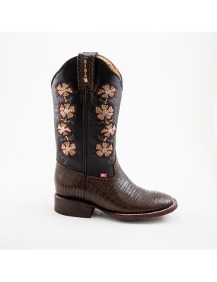 BOTA LIZARD GRABADO 5100 51334 YARELI CUERO WELT 3.5CM 31CM