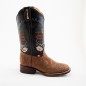 BOTA BIG BULL PIEL GRABADA TIPO SERPIENTE PITÓN OESTE 5100 51946 YARELI