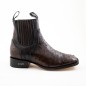 BOTIN AVESTRUZ ORIGINAL PLATINO SQUARE P0055MI CUERO/INJERTO CAFE WELT 3.5CM 17CM