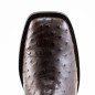 BOTIN AVESTRUZ ORIGINAL PLATINO SQUARE P0055MI CUERO/INJERTO CAFE WELT 3.5CM 17CM