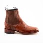 BOTIN AVESTRUZ ORIGINAL PLATINO SQUARE P0055MI CUERO/INJERTO WELT 3.5CM 15CM