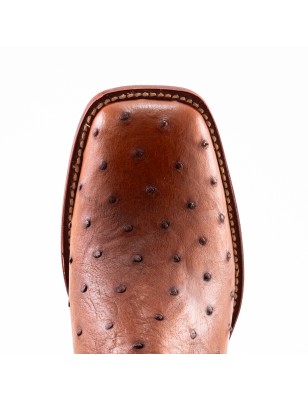 BOTIN AVESTRUZ ORIGINAL PLATINO SQUARE P0055MI CUERO/INJERTO WELT 3.5CM 15CM