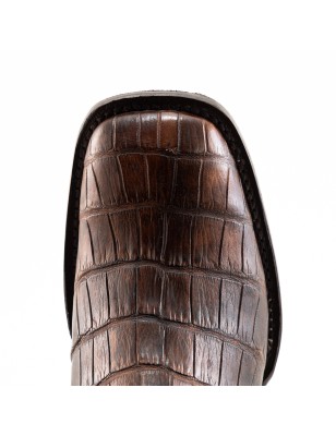 BOTIN COCO BELLY PLATINO SQUARE NOGALES CUERO/INJERTO WELT 4CM 15CM