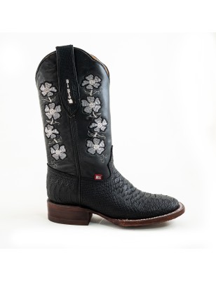 BOTA BIG BULL PIEL GRABADA TIPO SERPIENTE PITÓN 5100 51431 YARELI
