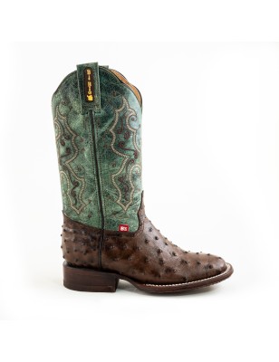 BOTA BIG BULL PIEL GRABADA TIPO AVESTRUZ AFRICANA 5100 51341 YARELI