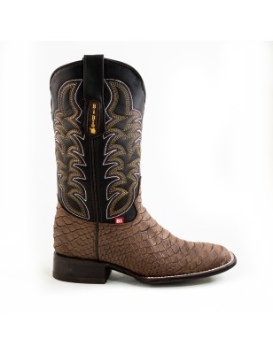 BOTA BIG BULL PIEL GRABADA TIPO SERPIENTE PITÓN 5100 51925 OMAR